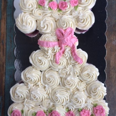 dress cupcake cake $95